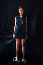 Asymmetrical Qipao Top with Draped Skirt