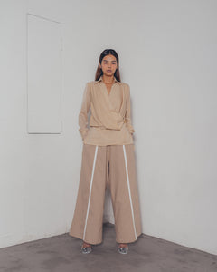 KHAKI BROWN WRAP SHIRT