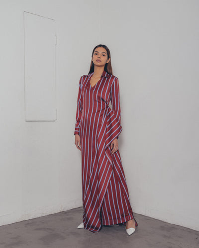 RED STRIPES SHIRTDRESS