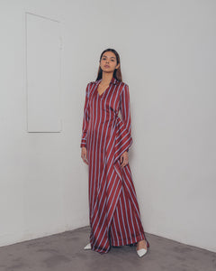 RED STRIPES SHIRTDRESS
