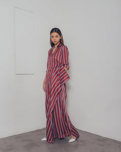 RED STRIPES SHIRTDRESS