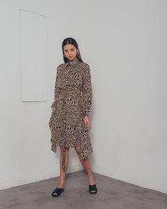 LEOPARD PRINT SHIRT DRESS
