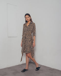 LEOPARD PRINT SHIRT DRESS
