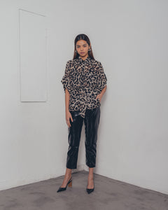 LEOPARD PRINT ORGANZA SHIRT