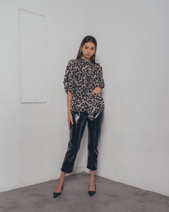 LEOPARD PRINT ORGANZA SHIRT