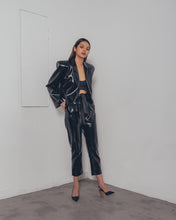 BLACK LEATHER CROP JACKET