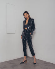 BLACK LEATHER CROP JACKET