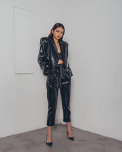BLACK LEATHER CROP JACKET