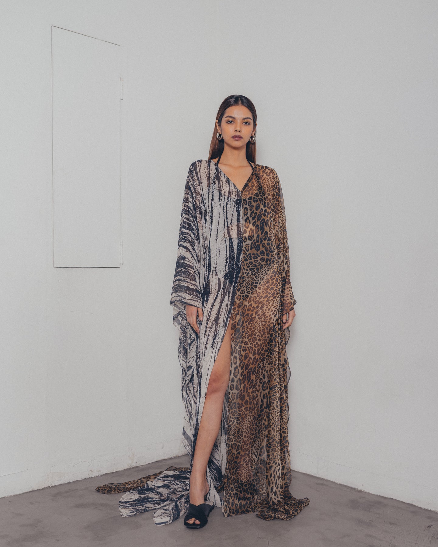 PRINTED CHIFFON CAFTAN