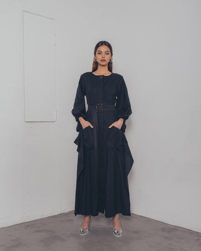 BLACK LINEN DRESS