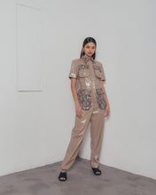 NUDE LEATHER JUMPSUIT