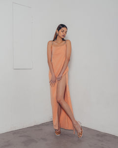 BLUSH CHAIN SLIT DRESS