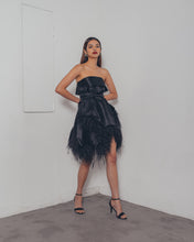 BLACK OSTRICH ORGANZA DRESS