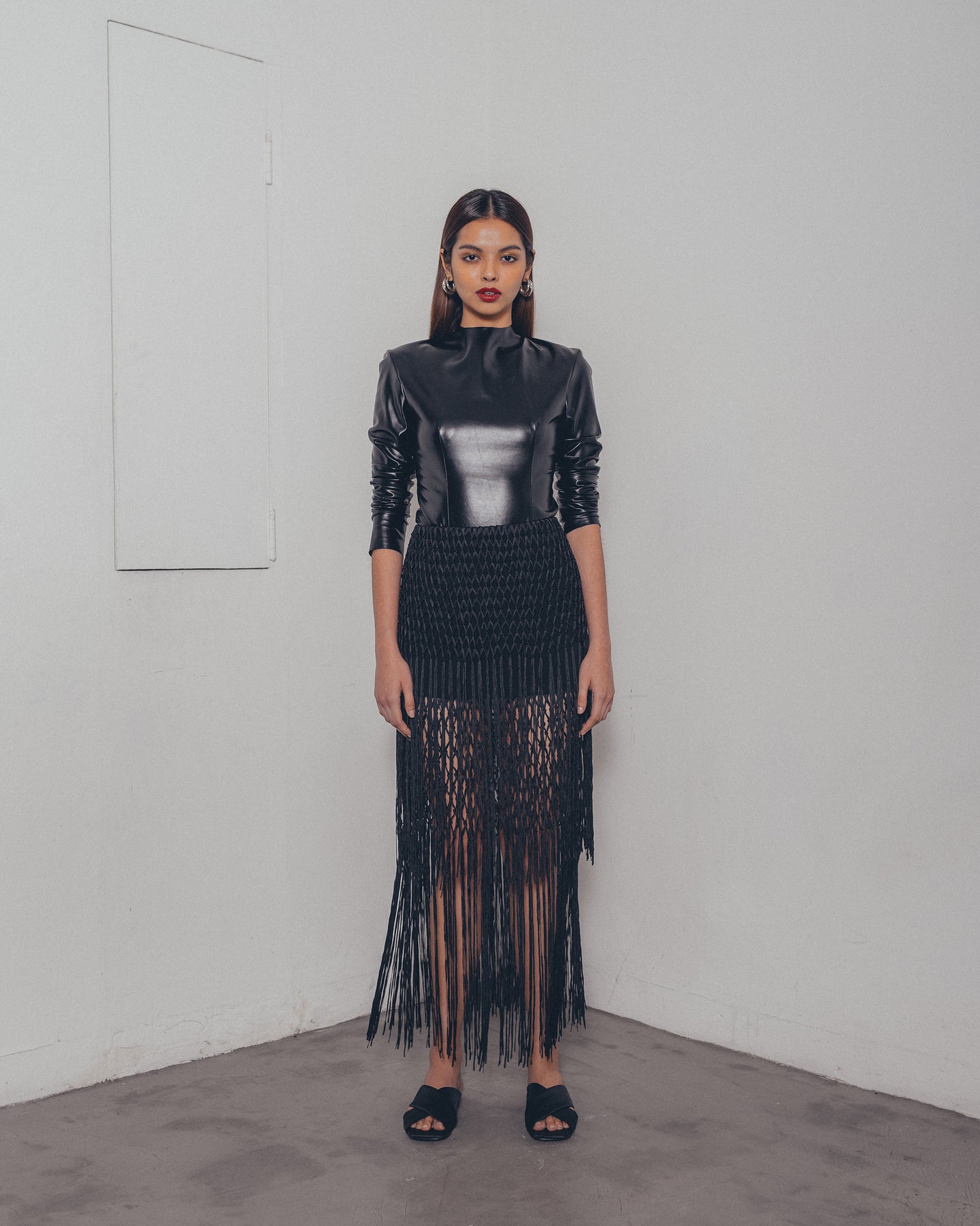 BLACK TASSLE SKIRT