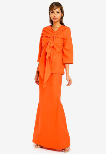 DAHLIA KNOTTED KURUNG KEDAH - ORANGE