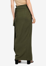 Olive Side Draped Skirt