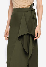Olive Side Draped Skirt