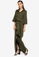 Olive Side Draped Skirt