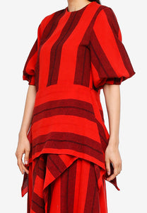 Striped Linen Cocoon Sleeve Top