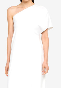 White One Shoulder Draped Top