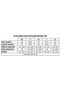 Olive Green One Shoulder Draped Top