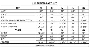 LILY PRINTED PANT SUIT