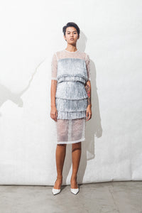 Metallic Plastic Fringe Dress