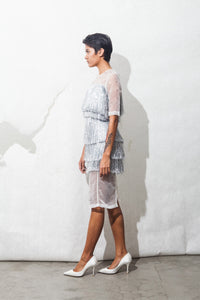 Metallic Plastic Fringe Dress