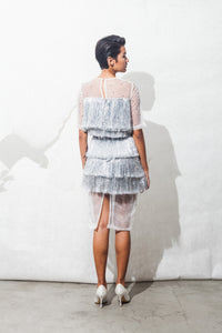 Metallic Plastic Fringe Dress