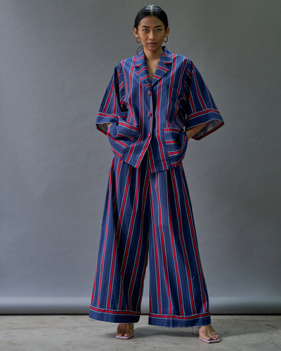BLUE STRIPE COTTON PALAZZO