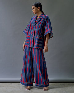 BLUE STRIPE COTTON SHIRT