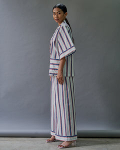 WHITE STRIPE COTTON PALAZZO