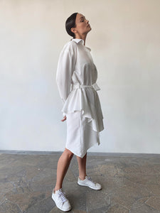 PRE-ORDER: WHITE COTTON SHIRTDRESS